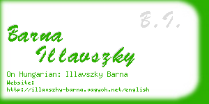 barna illavszky business card